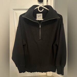 Aerie Women’s Black Zip-Up Sweater